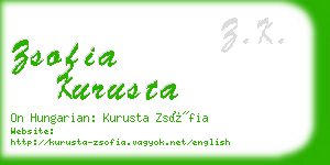 zsofia kurusta business card